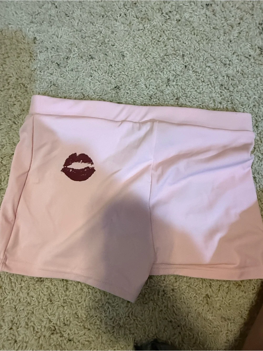 White Fox Boutique Light Pink Bike Shorts with Logo - Picture 2 of 4